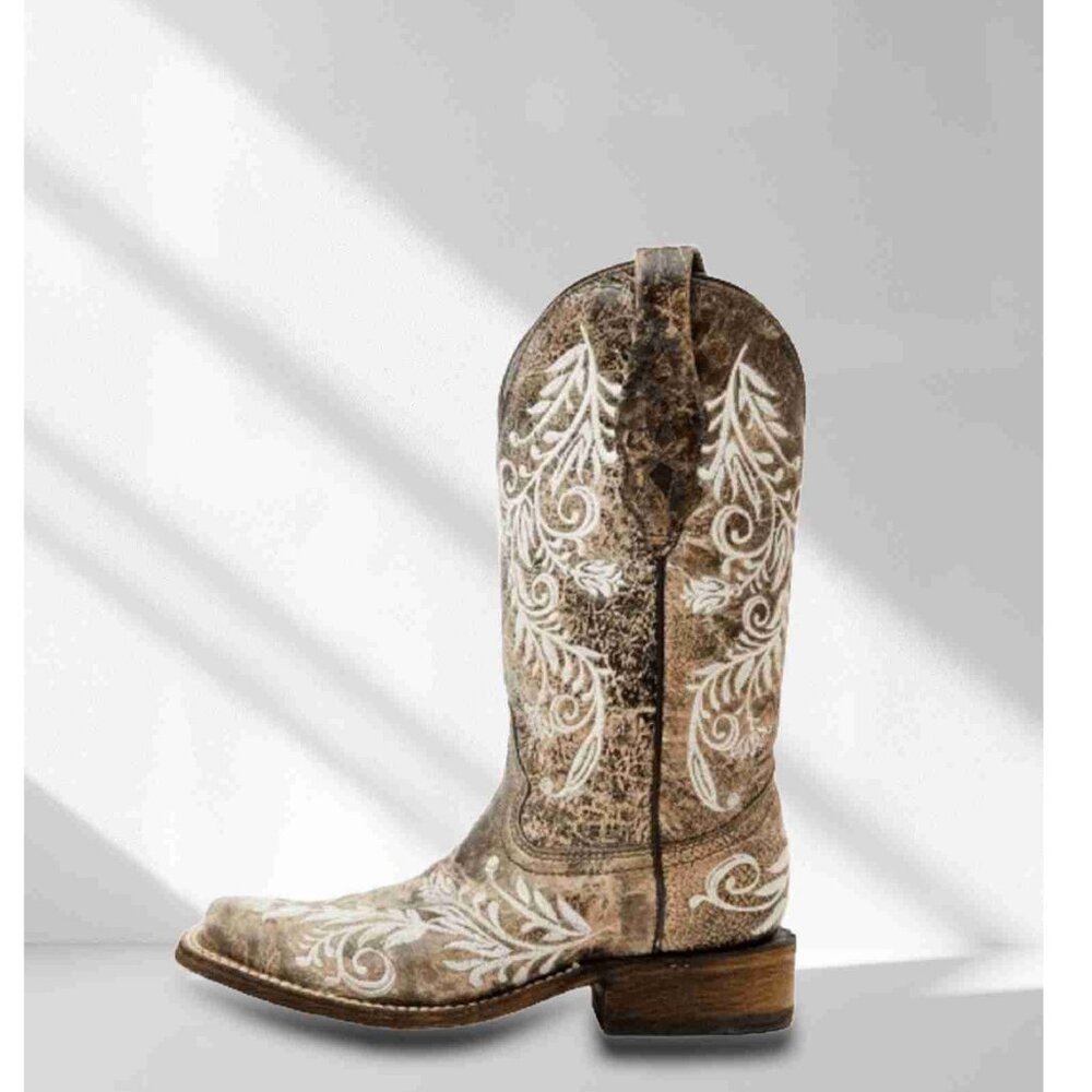 Corral Womens Square Toe Design Western Brown Boots